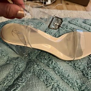 Missguided Clear Ankle Strap Heels - Size 8